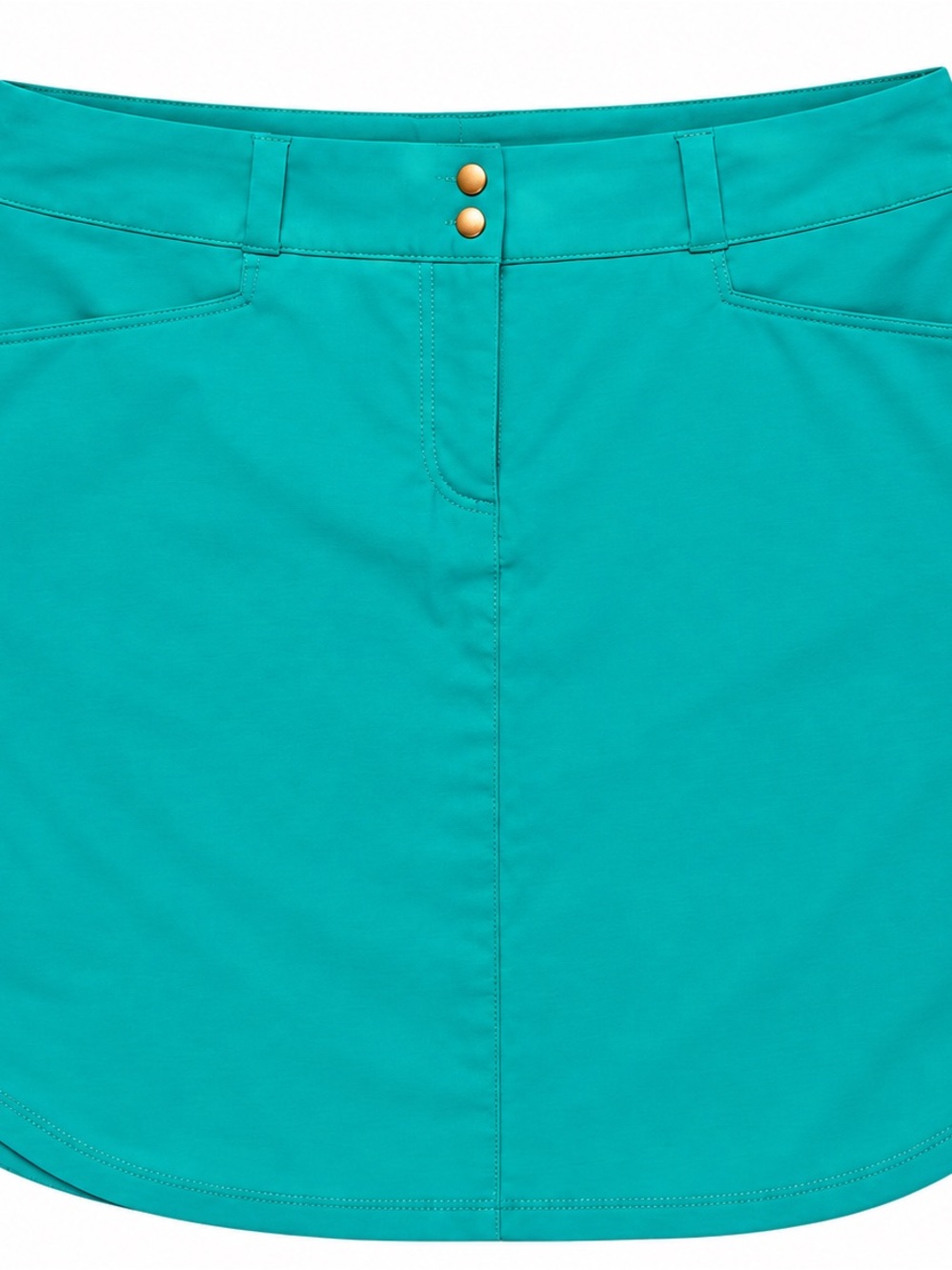 adidas Teal Mini Skort with Double Gold Buttons